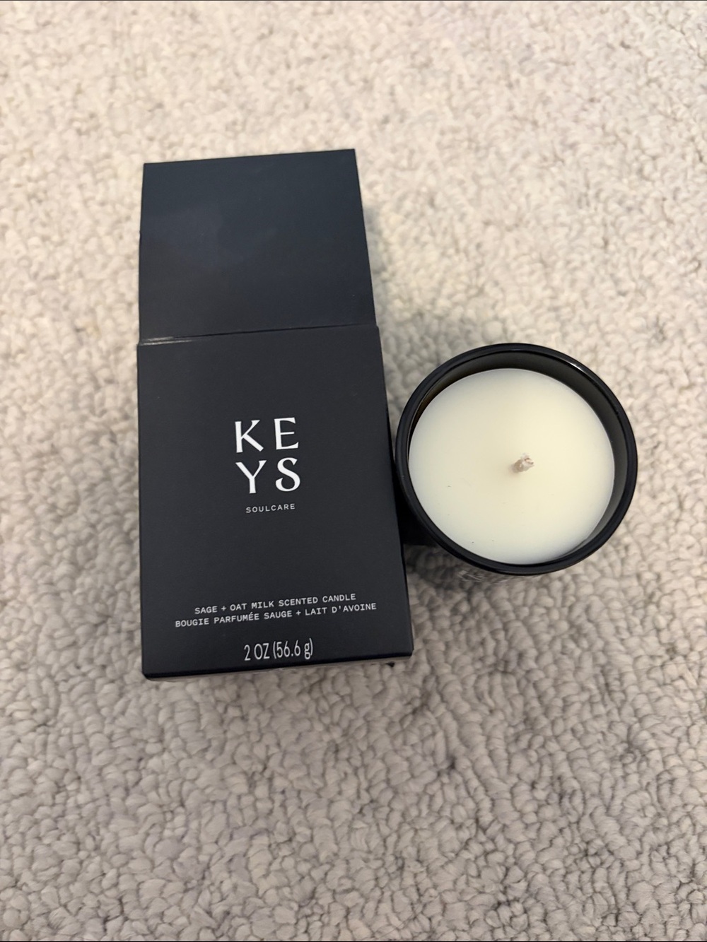 KEYS Soulcare Sage + Oat Milk Scented Candle - Black
